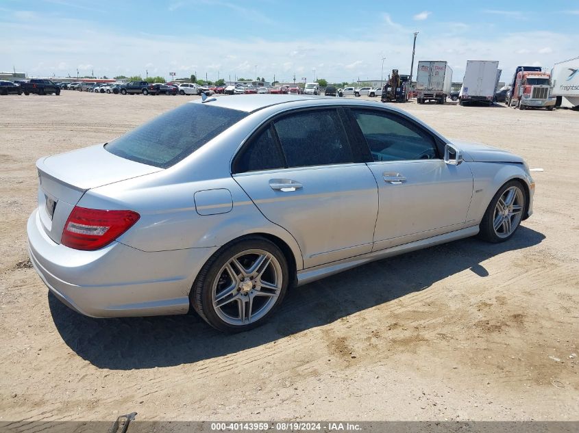 2012 Mercedes-Benz C 250 VIN: WDDGF4HB7CA640396 Lot: 40143959