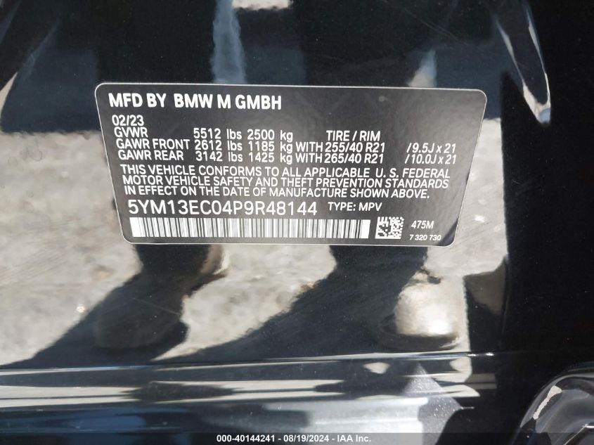 2023 BMW X3 M VIN: 5YM13EC04P9R48144 Lot: 40144241