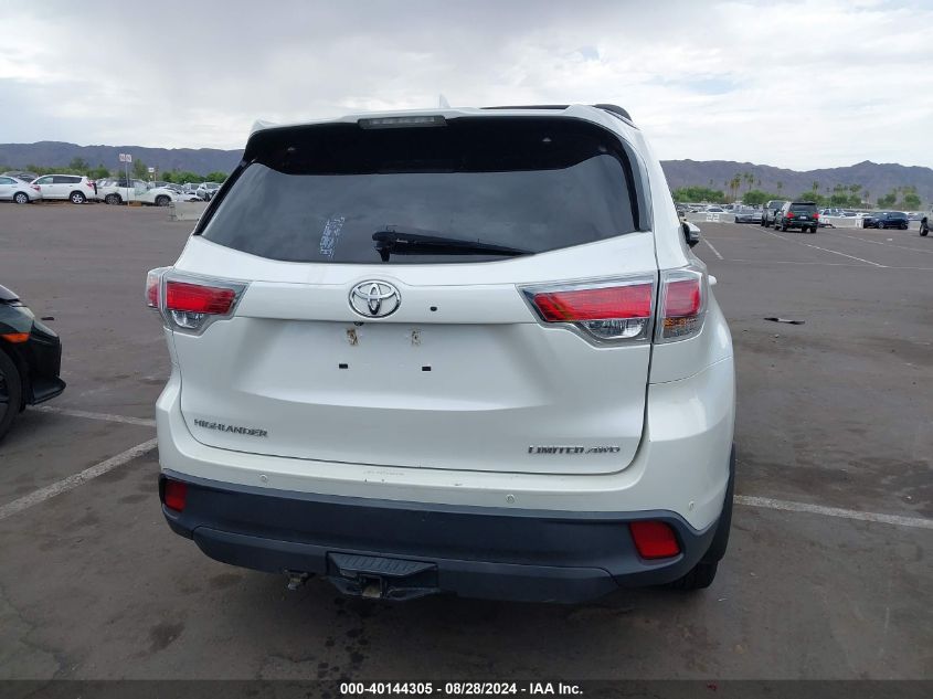 2016 Toyota Highlander Limited Platinum V6 VIN: 5TDDKRFH7GS246631 Lot: 40144305