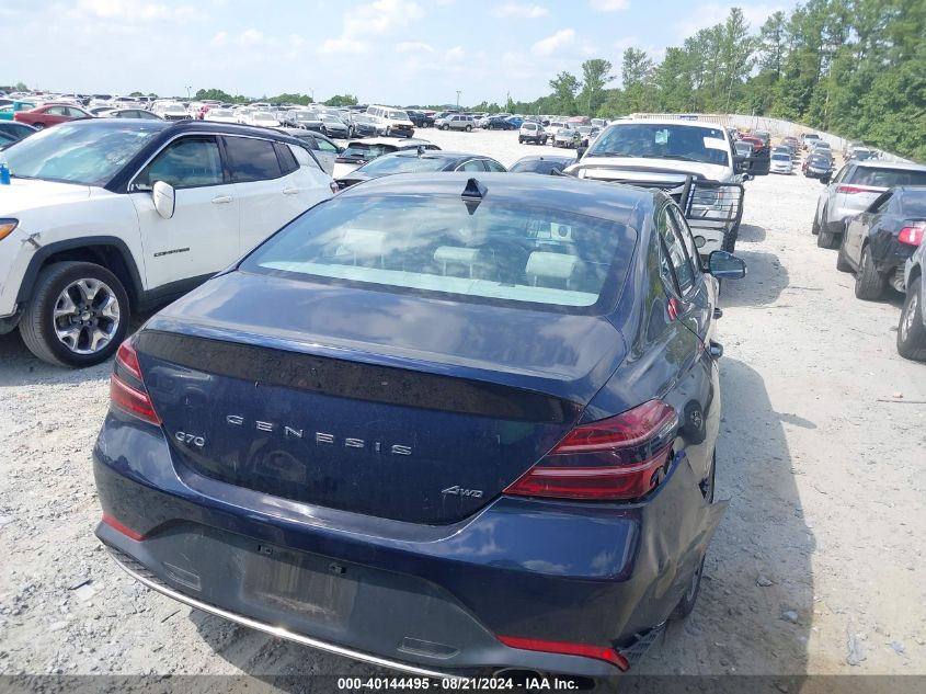 2023 Genesis G70 2.0T Awd VIN: KMTG34TA1PU131346 Lot: 40144495