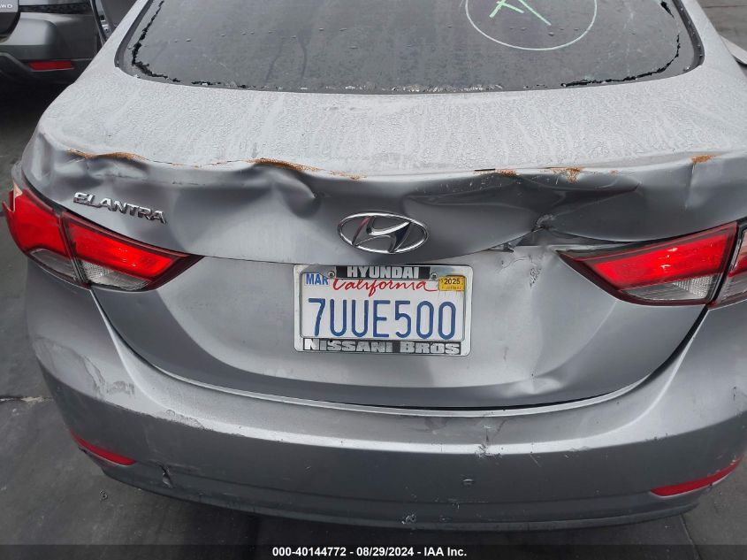 2016 Hyundai Elantra Se VIN: 5NPDH4AE6GH698963 Lot: 40144772