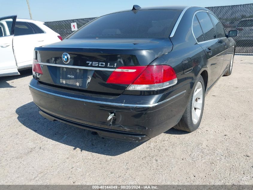 2006 BMW 750Li VIN: WBAHN83526DT25208 Lot: 40144849