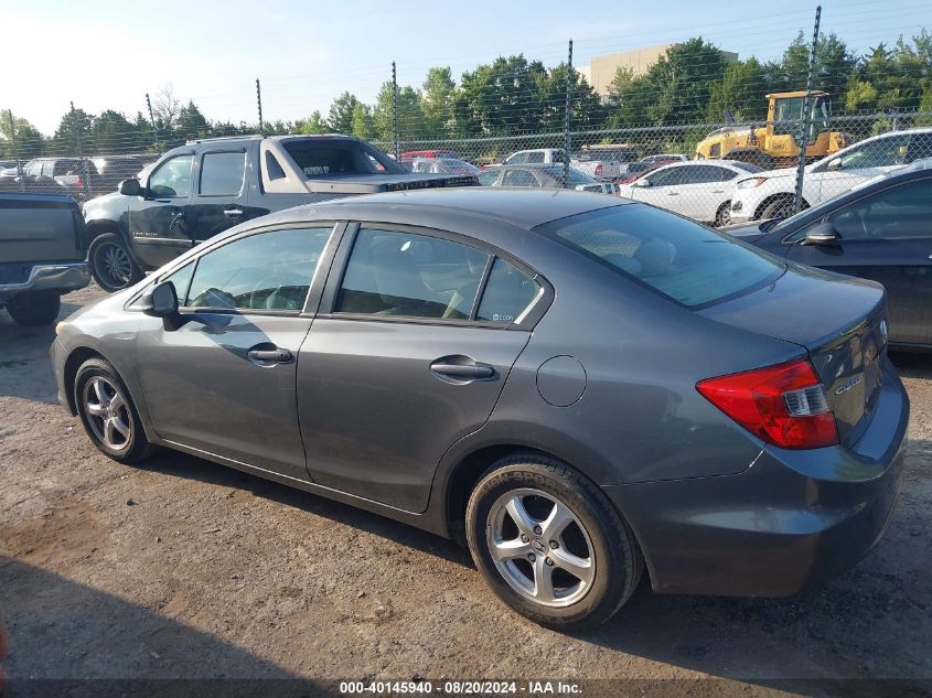 2012 Honda Civic Natural Gas VIN: 19XFB5F58CE003485 Lot: 40145940