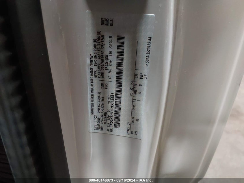 2024 Ford(VIN: 1FD0X5HT0REC42581