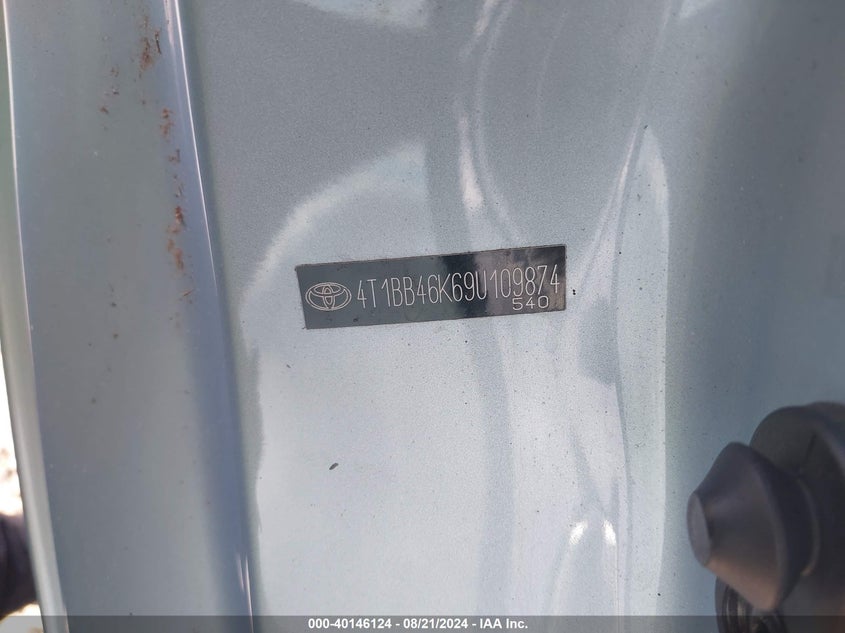2009 Toyota Camry Hybrid Hybrid VIN: 4T1BB46K69U109874 Lot: 40146124