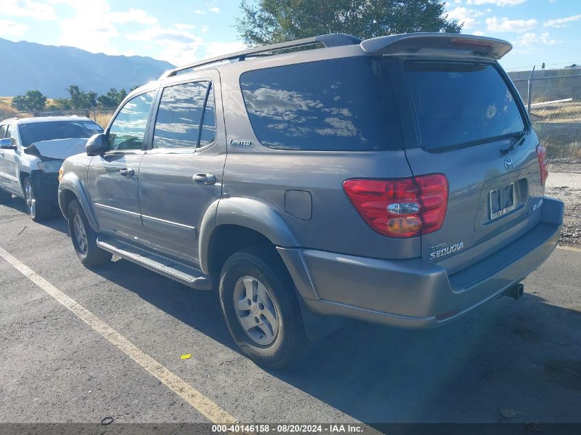 2001 Toyota Sequoia Limited VIN: 5TDBT48A21S047288 Lot: 40146158