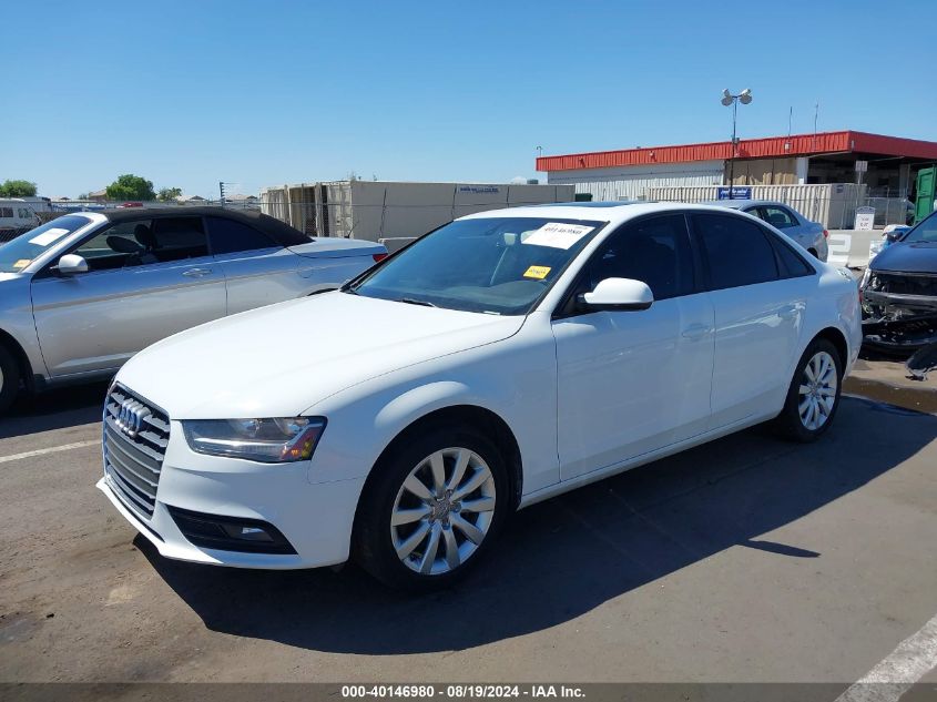 2014 Audi A4 2.0T Premium VIN: WAUAFAFL2EA083262 Lot: 40146980