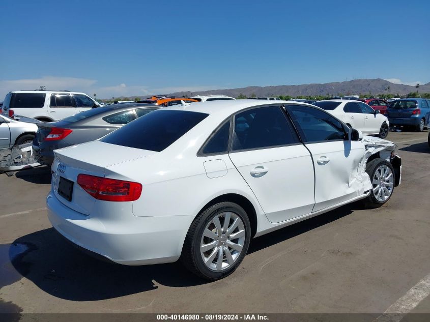 2014 Audi A4 2.0T Premium VIN: WAUAFAFL2EA083262 Lot: 40146980