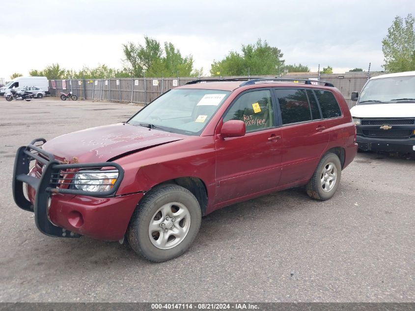 2005 Toyota Highlander V6 VIN: JTEGP21A550076006 Lot: 40147114