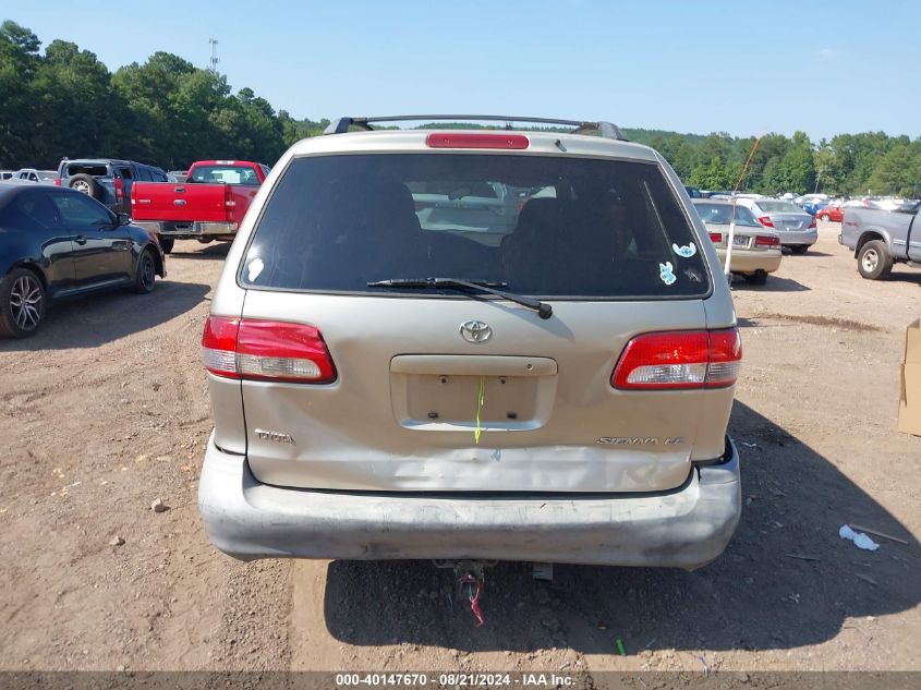 2001 Toyota Sienna Le VIN: 4T3ZF13C01U348136 Lot: 40147670