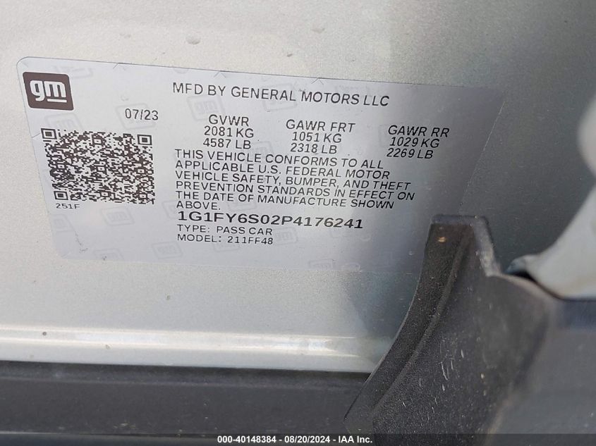 1G1FY6S02P4176241 2023 Chevrolet Bolt Euv Lt