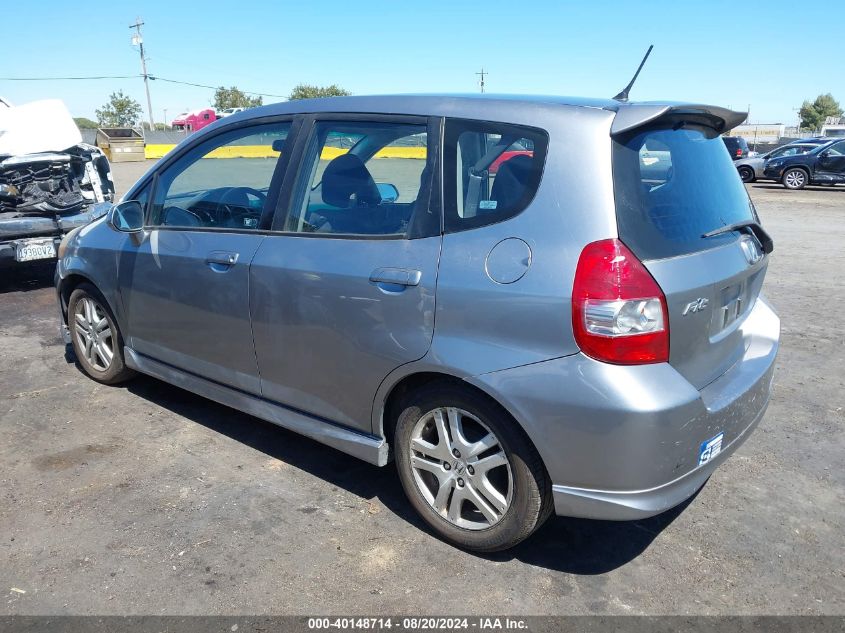 2007 Honda Fit Sport VIN: JHMGD38657S063248 Lot: 40148714