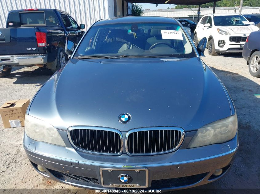 2007 BMW 750Li VIN: WBAHN83567DT76308 Lot: 40148945