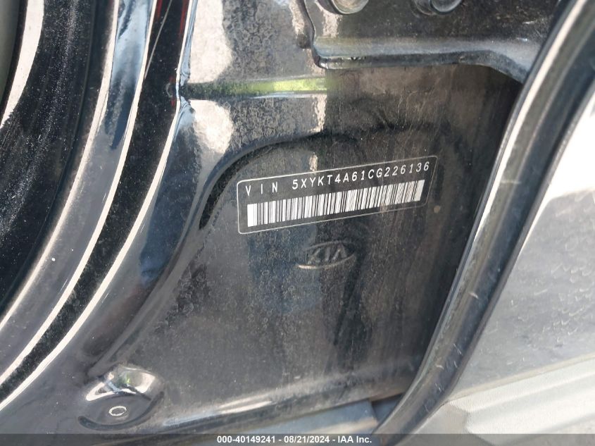 5XYKT4A61CG226136 2012 Kia Sorento Lx