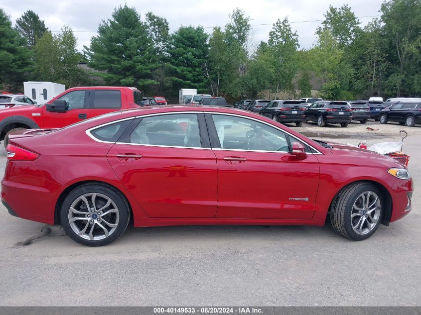 2019 Ford Fusion Hybrid Titanium VIN: 3FA6P0RU7KR157156 Lot: 40149533