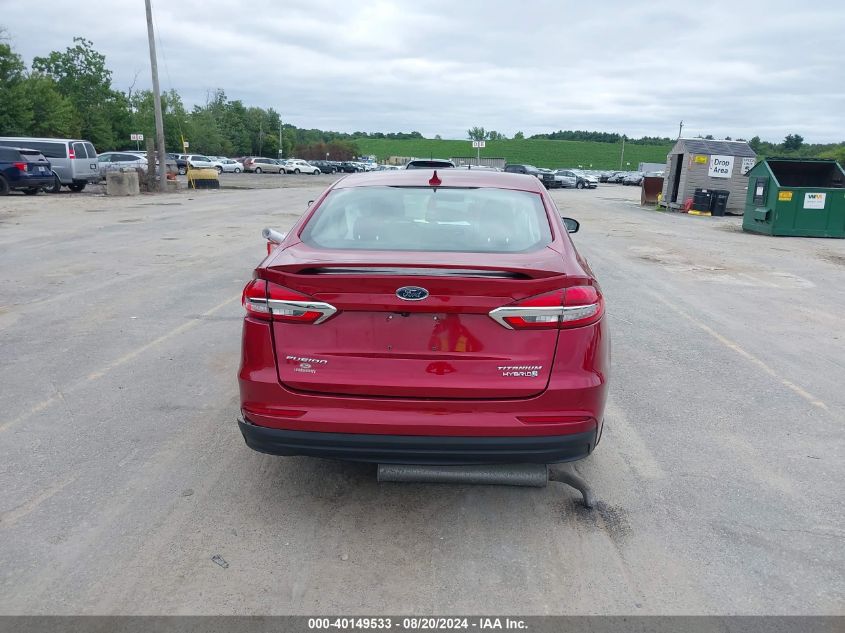 2019 Ford Fusion Hybrid Titanium VIN: 3FA6P0RU7KR157156 Lot: 40149533