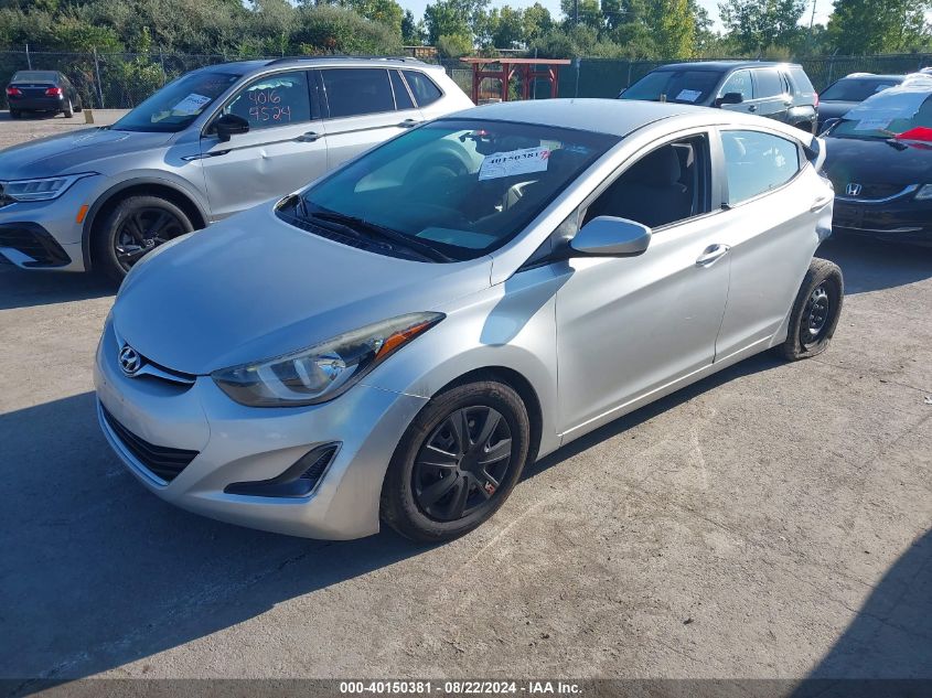 5NPDH4AE8GH720798 2016 HYUNDAI ELANTRA - Image 2