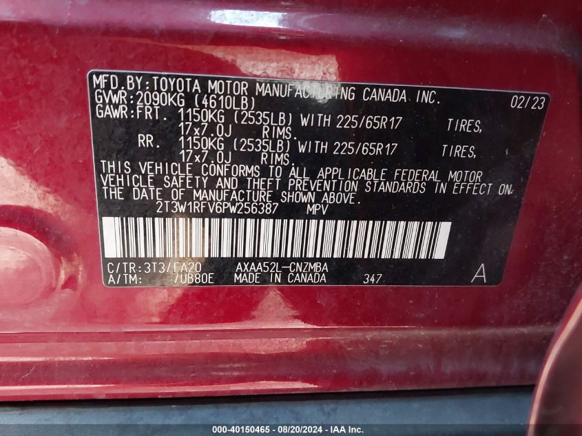 2023 TOYOTA RAV4 XLE - 2T3W1RFV6PW256387