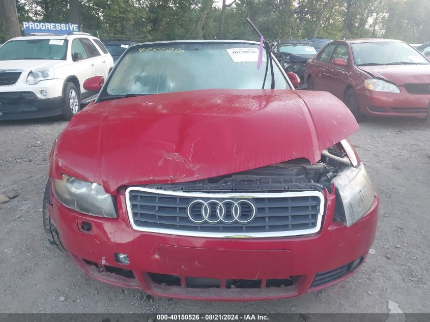 WAUAC48HX5K011111 2005 Audi A4 1.8 Cabriolet