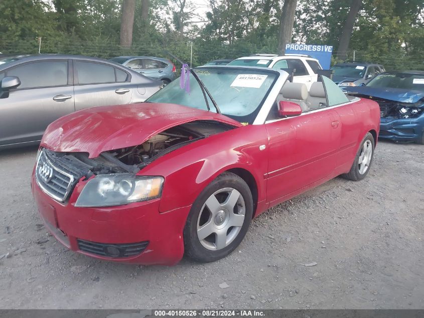 2005 Audi A4 1.8 Cabriolet VIN: WAUAC48HX5K011111 Lot: 40150526