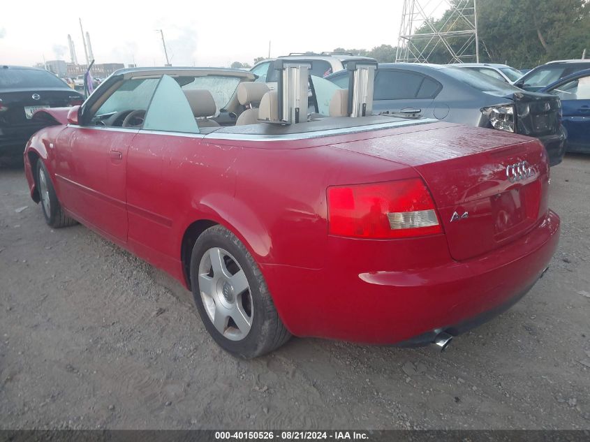 2005 Audi A4 1.8 Cabriolet VIN: WAUAC48HX5K011111 Lot: 40150526