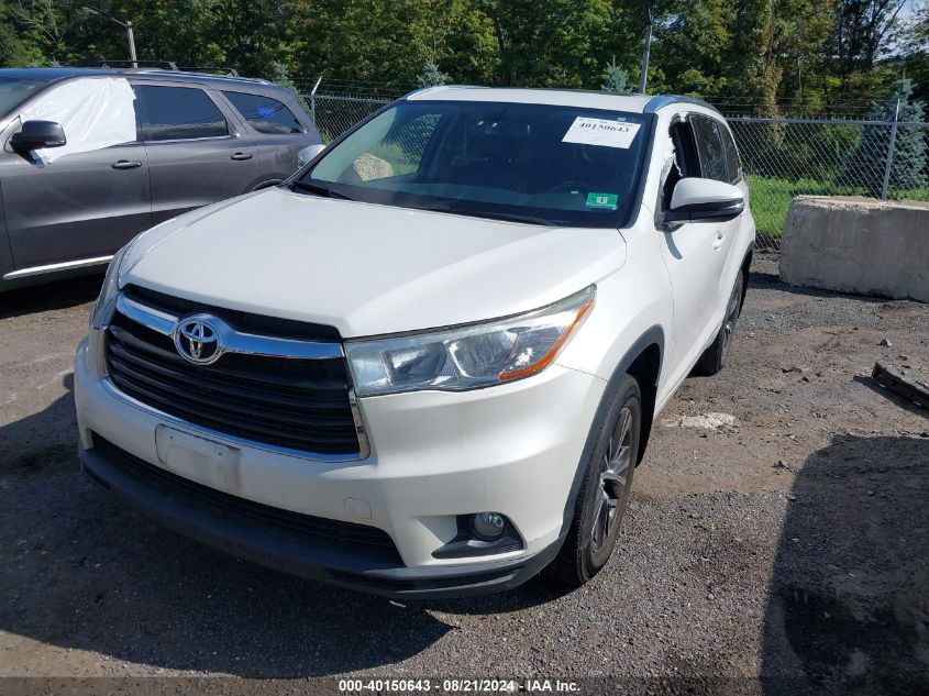 2016 Toyota Highlander Xle VIN: 5TDJKRFH4GS303046 Lot: 40150643