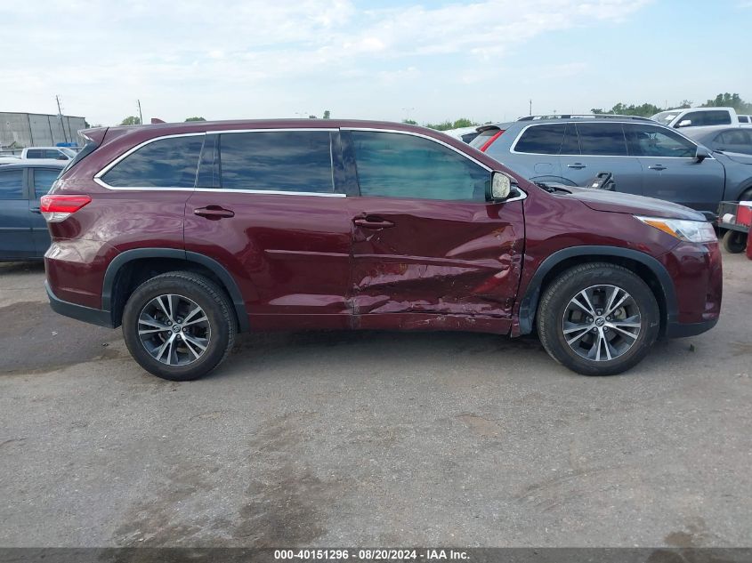 2018 Toyota Highlander Le/Le Plus VIN: 5TDZZRFH7JS278164 Lot: 40151296