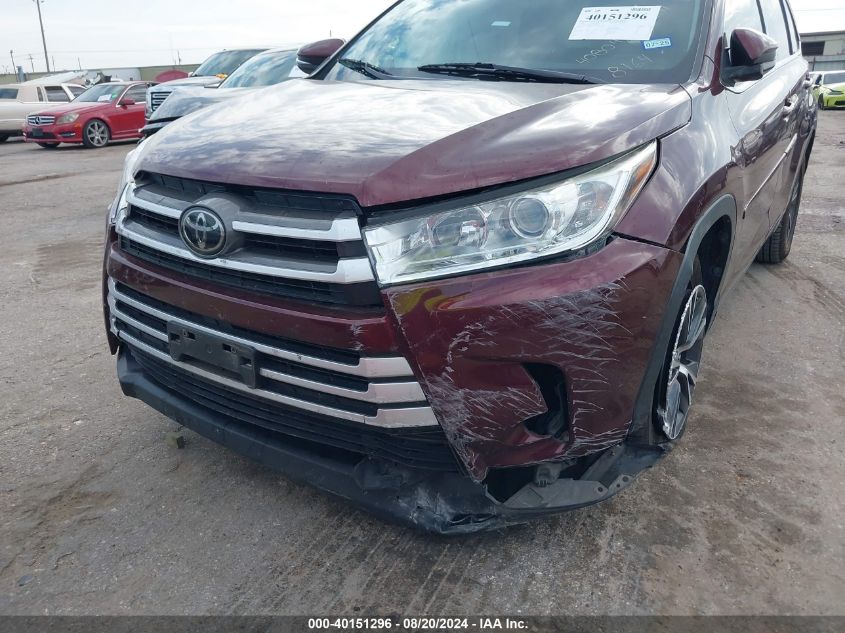 2018 Toyota Highlander Le/Le Plus VIN: 5TDZZRFH7JS278164 Lot: 40151296