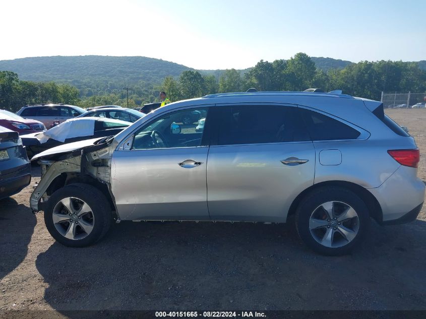 2014 Acura Mdx VIN: 5FRYD4H24EB015404 Lot: 40151665