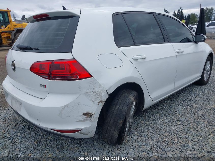 2016 Volkswagen Golf Tsi S 4-Door VIN: 3VW217AUXGM039344 Lot: 40151768