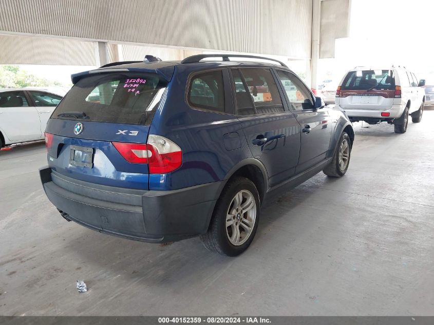 2005 BMW X3 3.0I VIN: WBXPA93465WD06760 Lot: 40152359