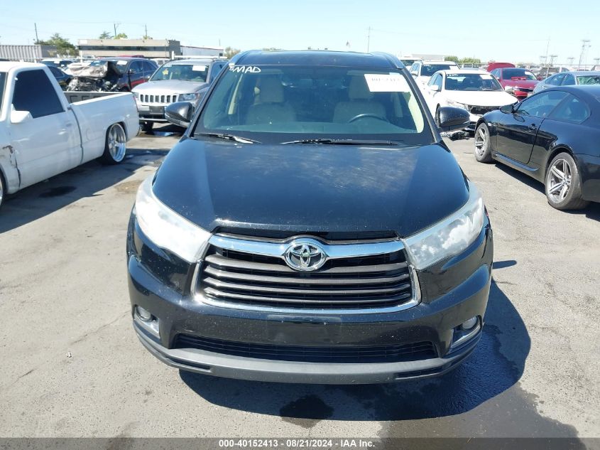 2014 Toyota Highlander Limited V6 VIN: 5TDDKRFHXES009161 Lot: 40152413