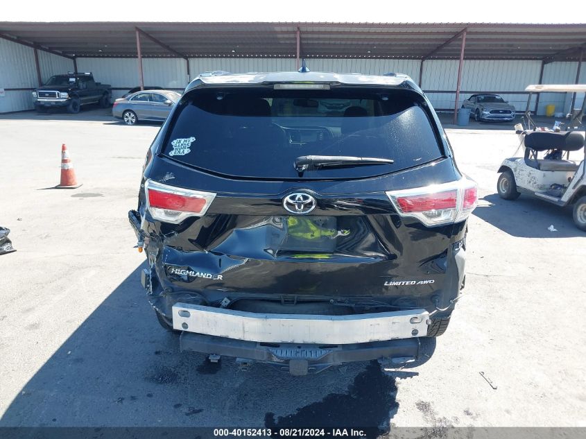 2014 Toyota Highlander Limited V6 VIN: 5TDDKRFHXES009161 Lot: 40152413