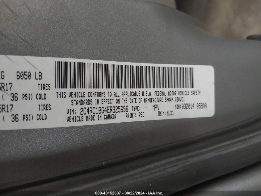 2C4RC1BG4ER325696 2014 Chrysler Town & Country Touring