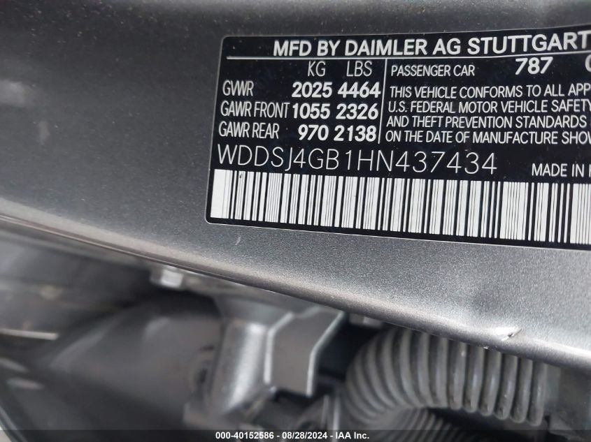 WDDSJ4GB1HN437434 2017 Mercedes-Benz Cla 250 4Matic