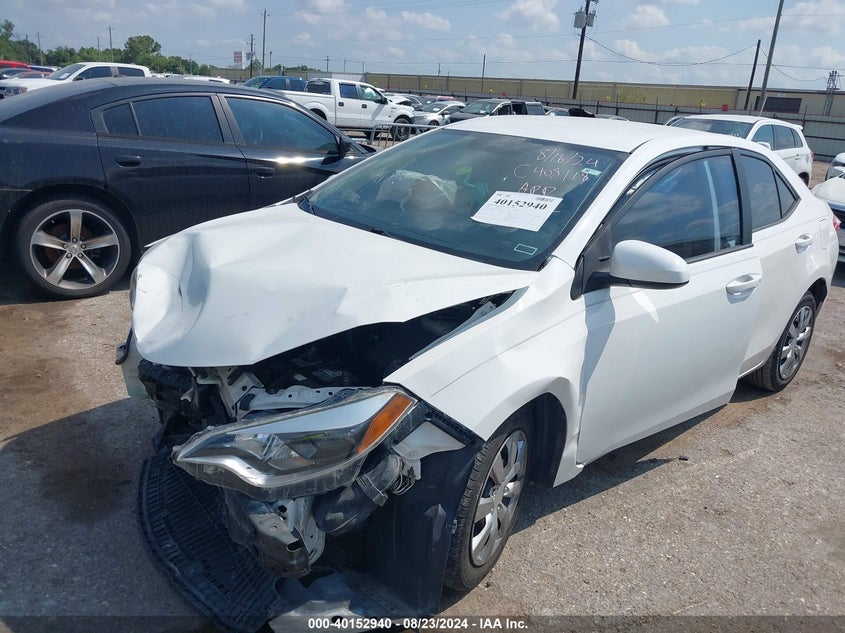 2014 TOYOTA COROLLA LE - 2T1BURHE6EC153285