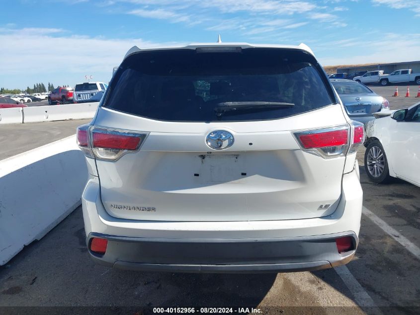 2014 Toyota Highlander Le/Le Plus VIN: 5TDZKRFH9ES018925 Lot: 40152956