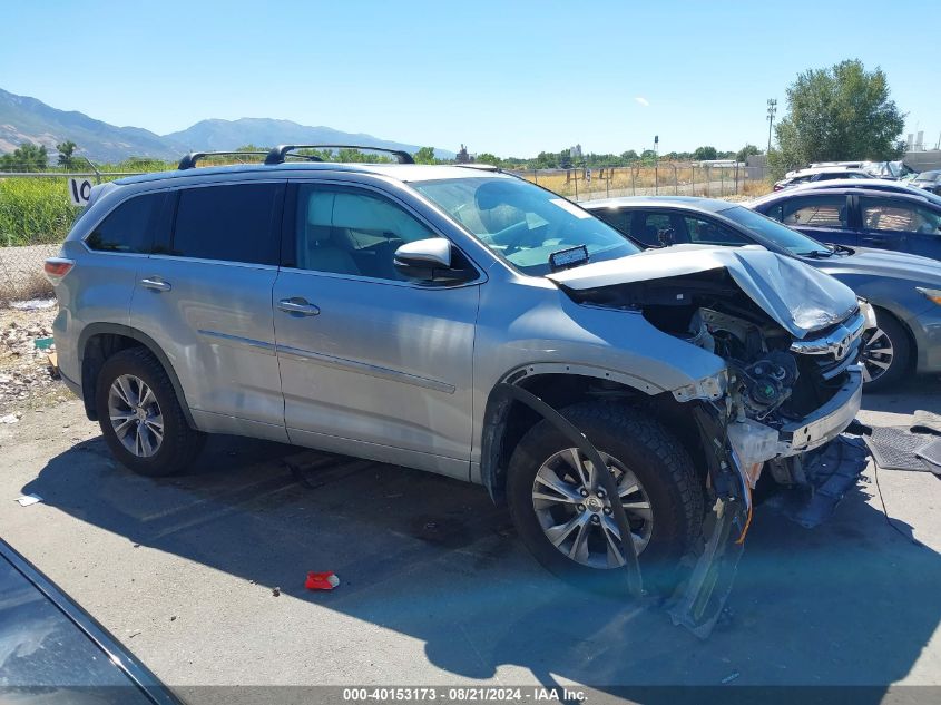 2015 Toyota Highlander Xle VIN: 5TDJKRFH9FS214524 Lot: 40153173