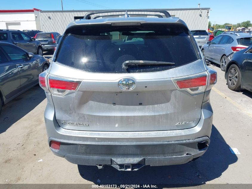 2015 Toyota Highlander Xle VIN: 5TDJKRFH9FS214524 Lot: 40153173