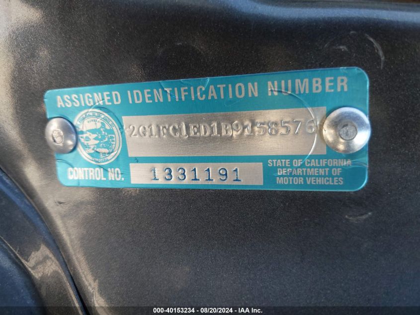 2011 Chevrolet Camaro 2Lt VIN: 2G1FC1ED1B9158576 Lot: 40153234