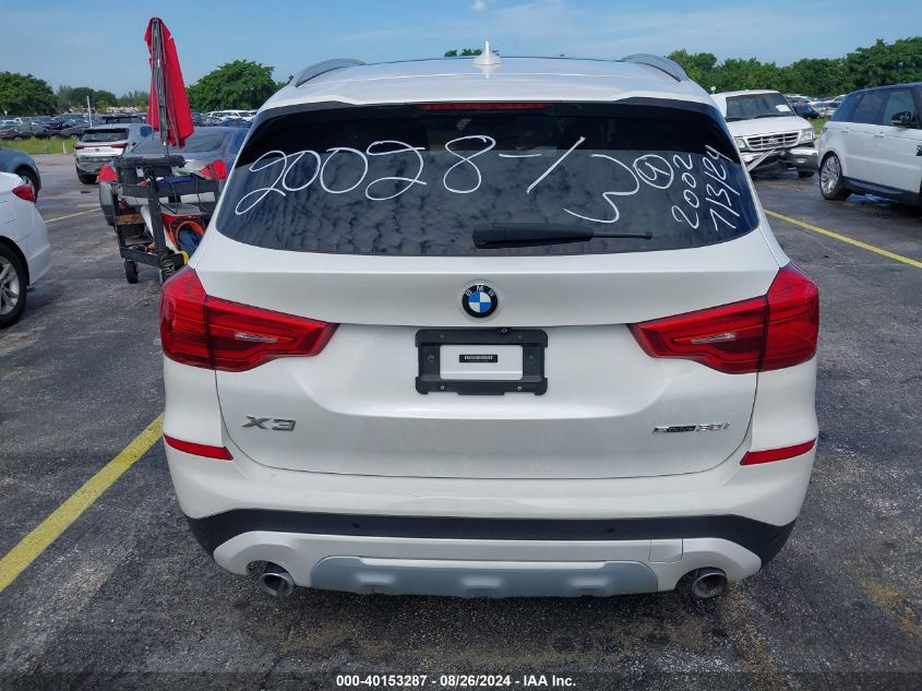 2019 BMW X3 Sdrive30I VIN: 5UXTR7C52KLF32002 Lot: 40153287