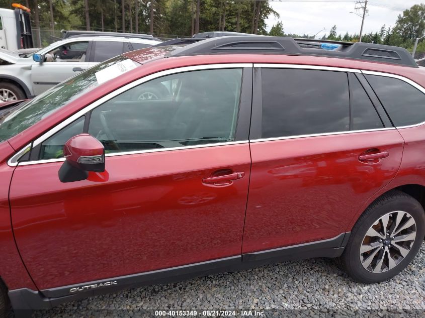 2017 Subaru Outback 2.5I Limited VIN: 4S4BSANC7H3297186 Lot: 40153349