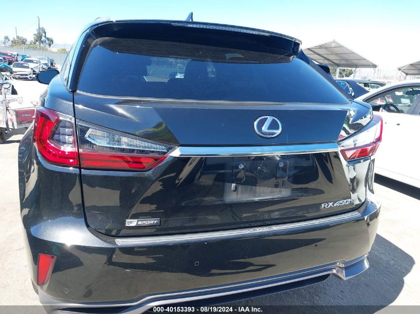 2019 Lexus Rx 450H F Sport VIN: 2T2BGMCAXKC034256 Lot: 40153393