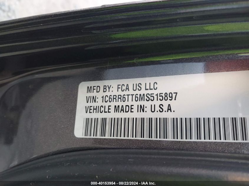 2021 Ram 1500 Classic Slt 4X2 6'4 Box VIN: 1C6RR6TT6MS515897 Lot: 40153954