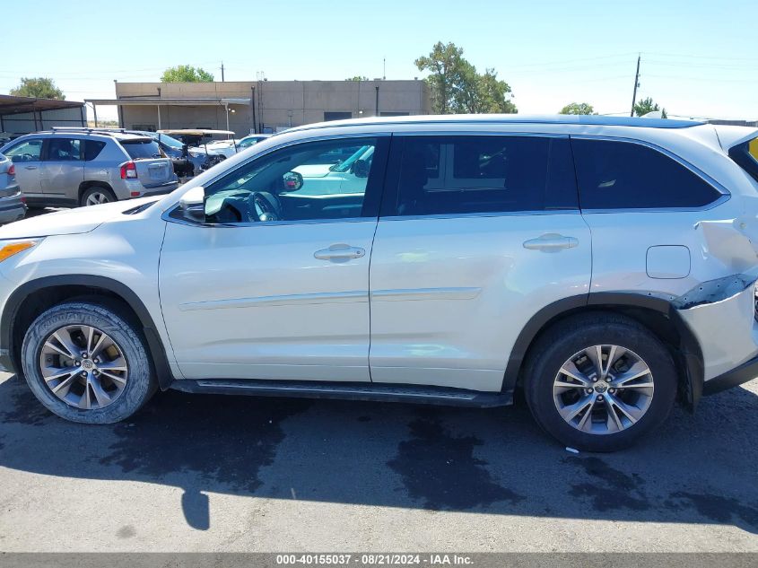 2014 Toyota Highlander Xle V6 VIN: 5TDJKRFH8ES004835 Lot: 40155037