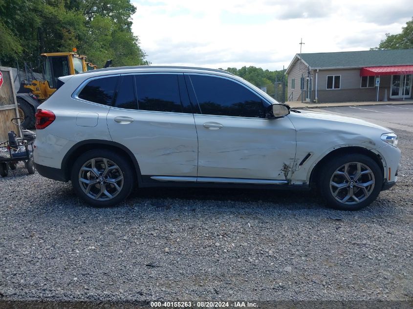 2021 BMW X3 xDrive30I VIN: 5UXTY5C08M9F57563 Lot: 40155263