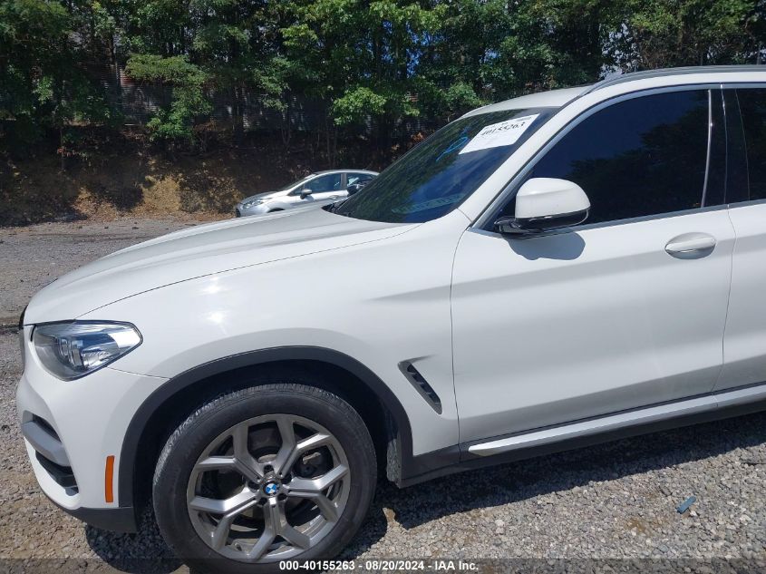 2021 BMW X3 xDrive30I VIN: 5UXTY5C08M9F57563 Lot: 40155263