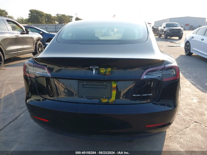 2022 Tesla Model 3 Long Range Dual Motor All-Wheel Drive VIN: 5YJ3E1EB2NF332237 Lot: 40155284