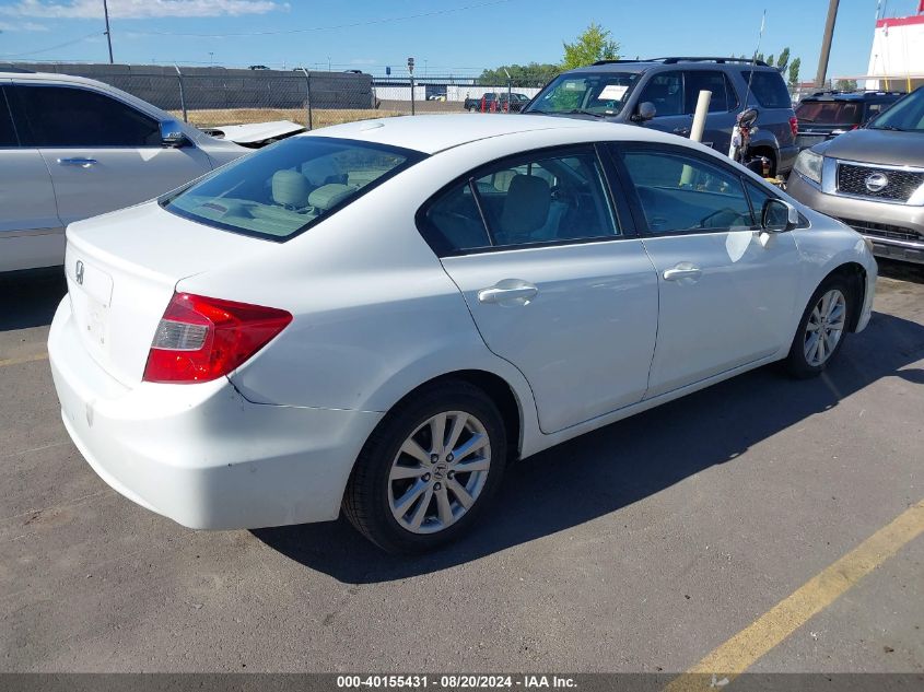 2012 Honda Civic Exl VIN: 19XFB2F99CE361129 Lot: 40155431