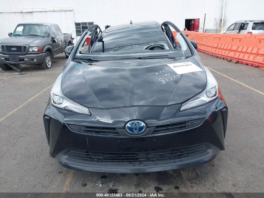 2021 Toyota Prius Le VIN: JTDKAMFU4M3145506 Lot: 40155463